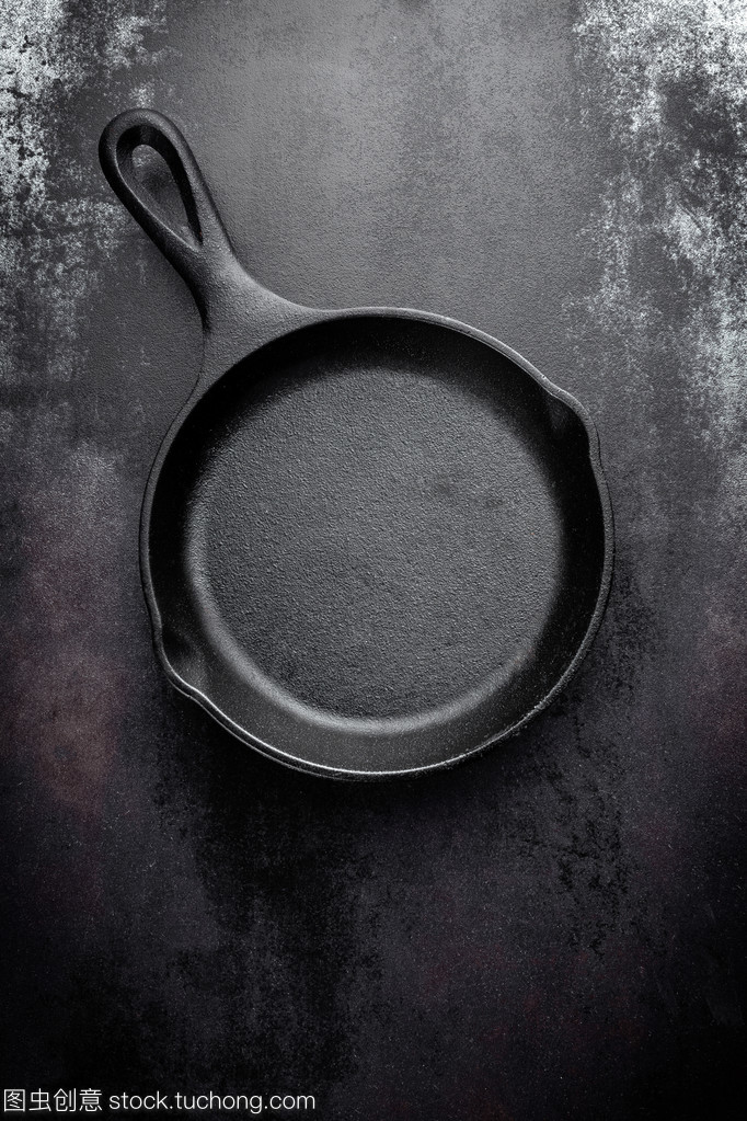 铸铁锅黑金属烹饪背景